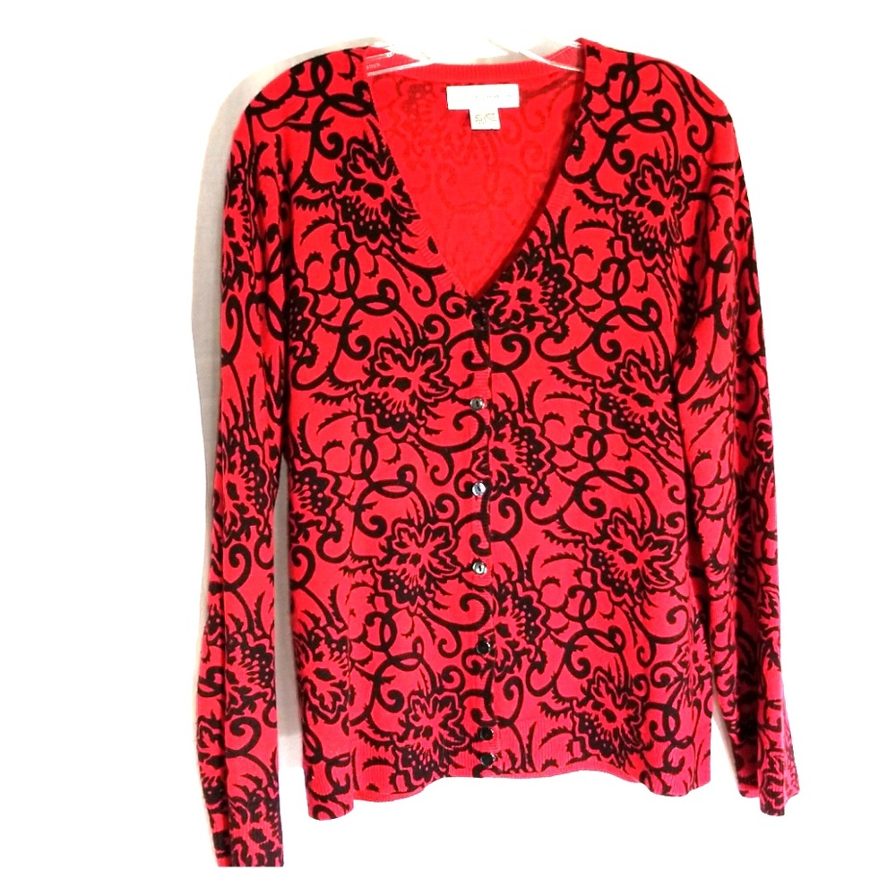 Sag Harbor "L" red/black sweater